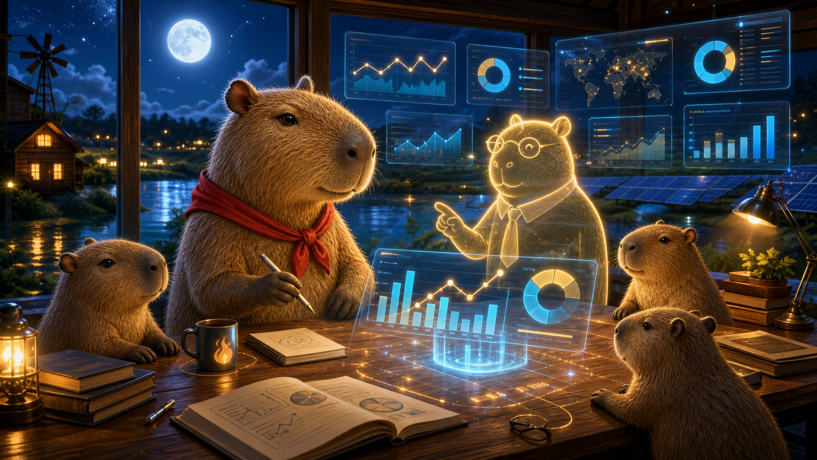 Глава 7. Data, BI, DWH и CFO Copilot: сказочная bitmap-сцена с капибарой Варварой